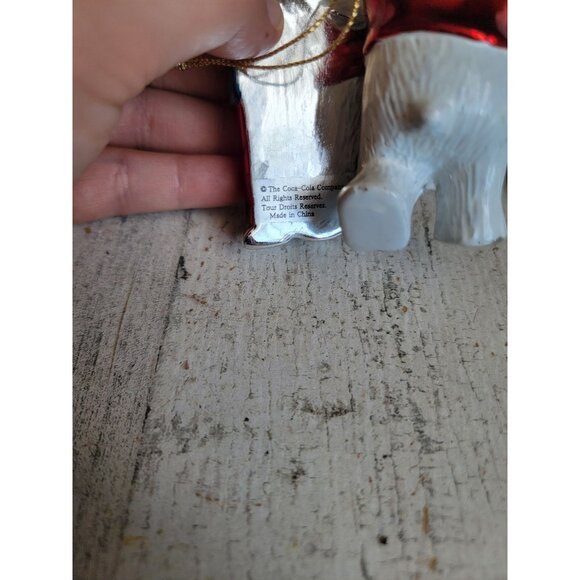 Vintage Coca-Cola ceramic polar bear bottle snowflake ornament Xmas set - Picture 7 of 7